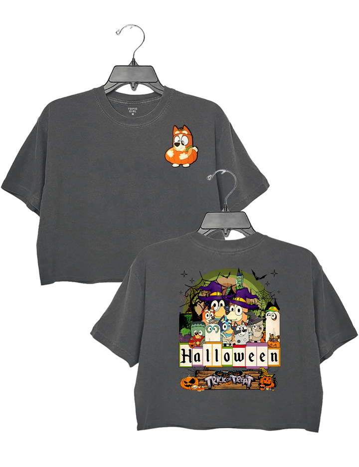 Bluey Halloween Trick Or Treat Crop Top