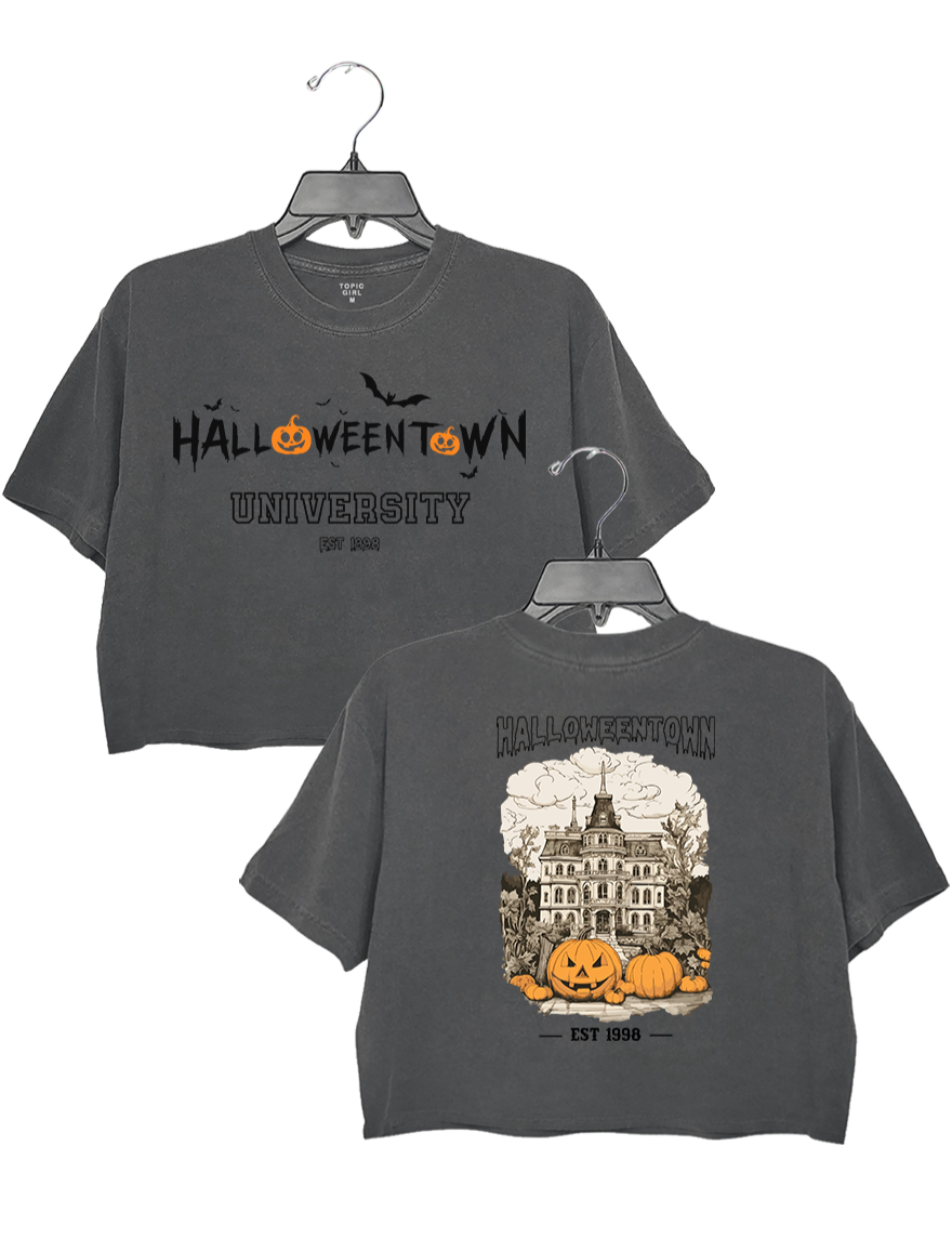 Horror Pumpkin Halloween Town Est 1998 Crop Top