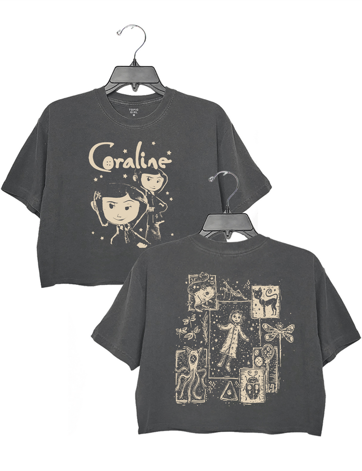 Coraline Halloween Crop Top