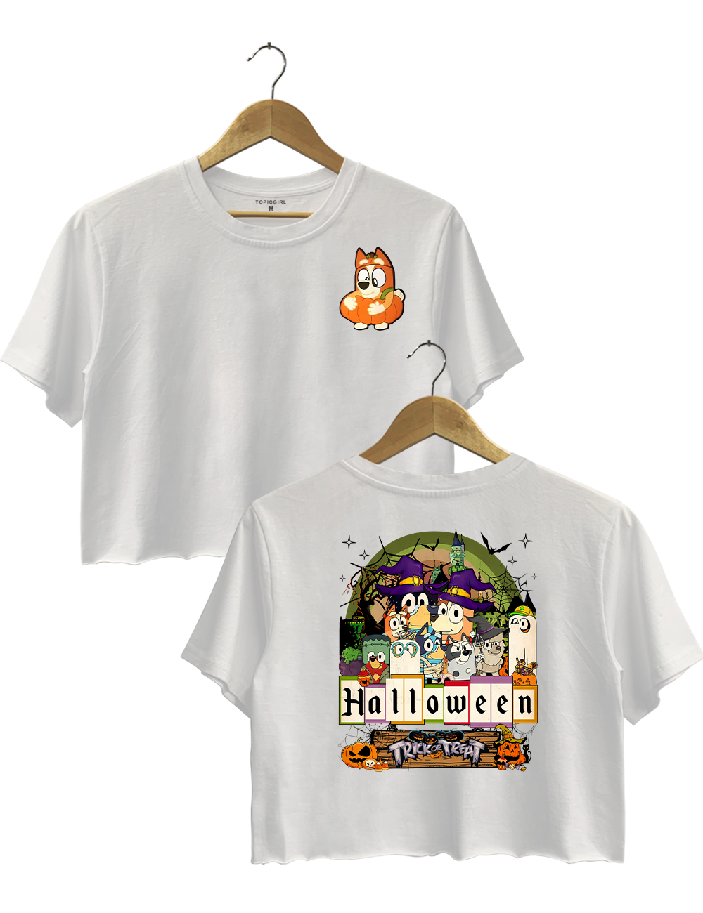 Bluey Halloween Trick Or Treat Crop Top