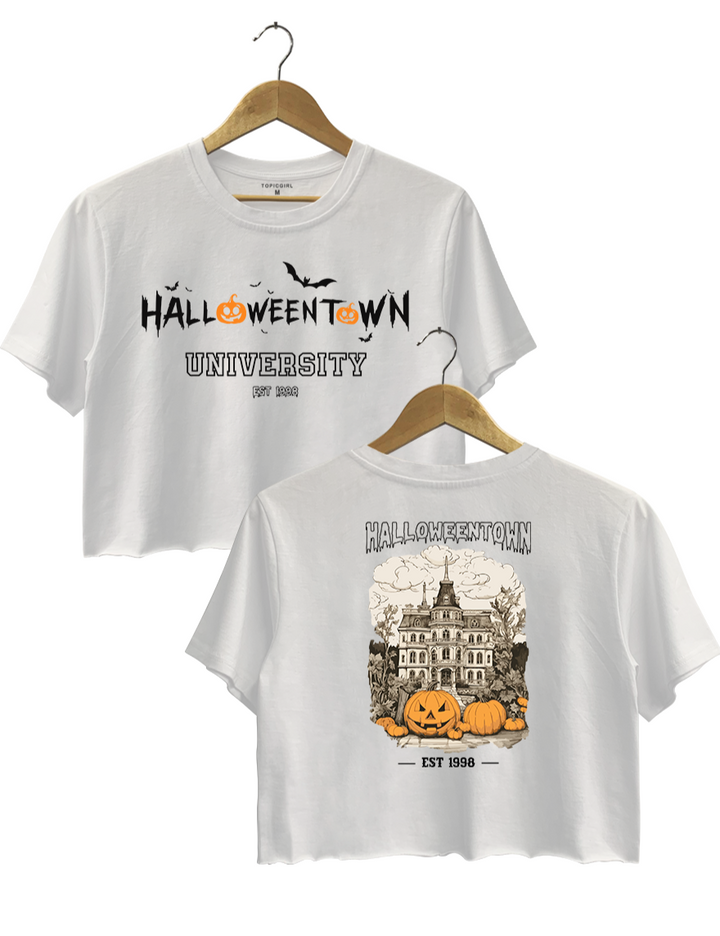 Horror Pumpkin Halloween Town Est 1998 Crop Top