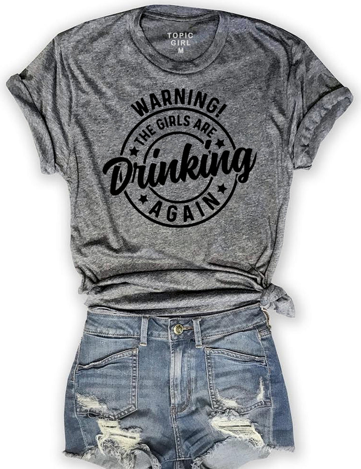 Warning! The Girls Are Drinking Again Crop Sweatshirt