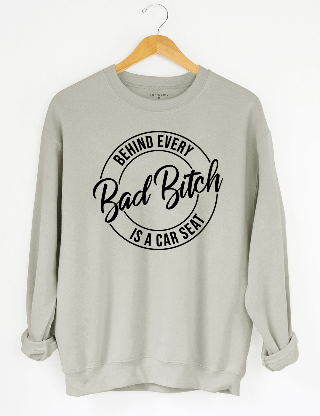 Behind Every Bad Bitch Is A Car Seat Crop Sweatshirt