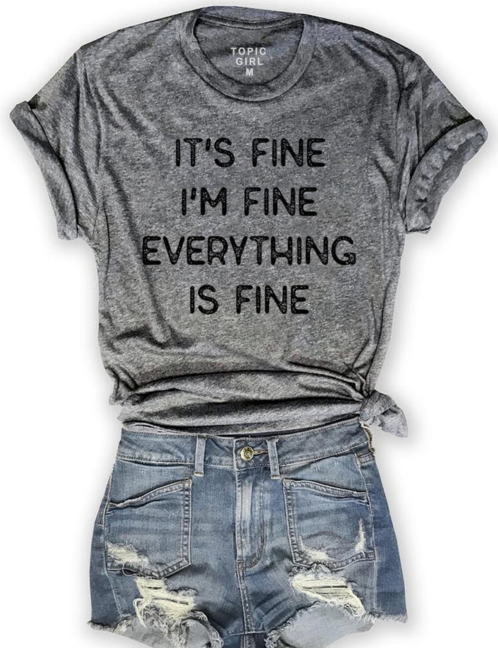 It's Fine I'm Fine Everything Is Fine Crop Sweatshirt