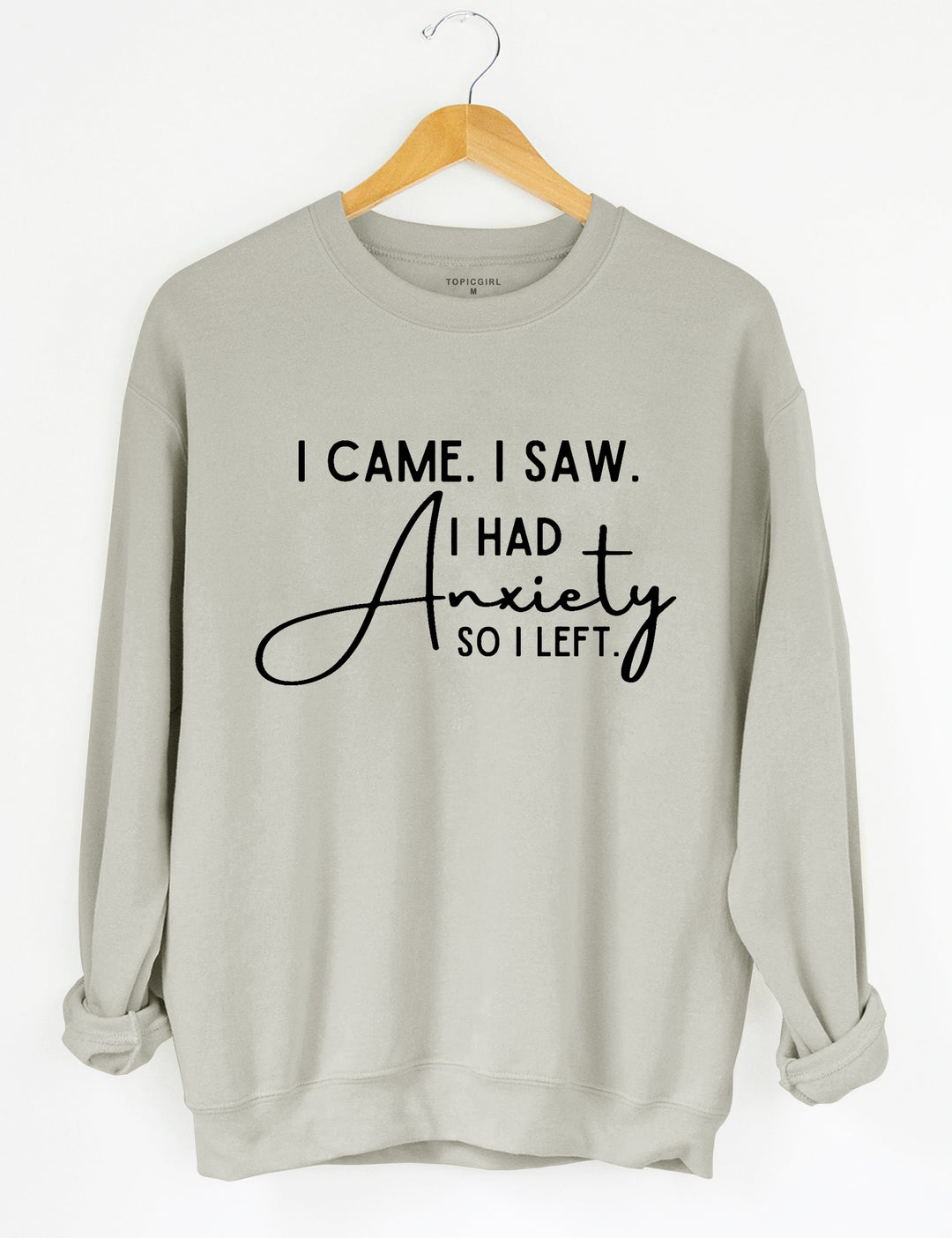 I Came I Saw I Had Anxiety So I Left Crop Sweatshirt