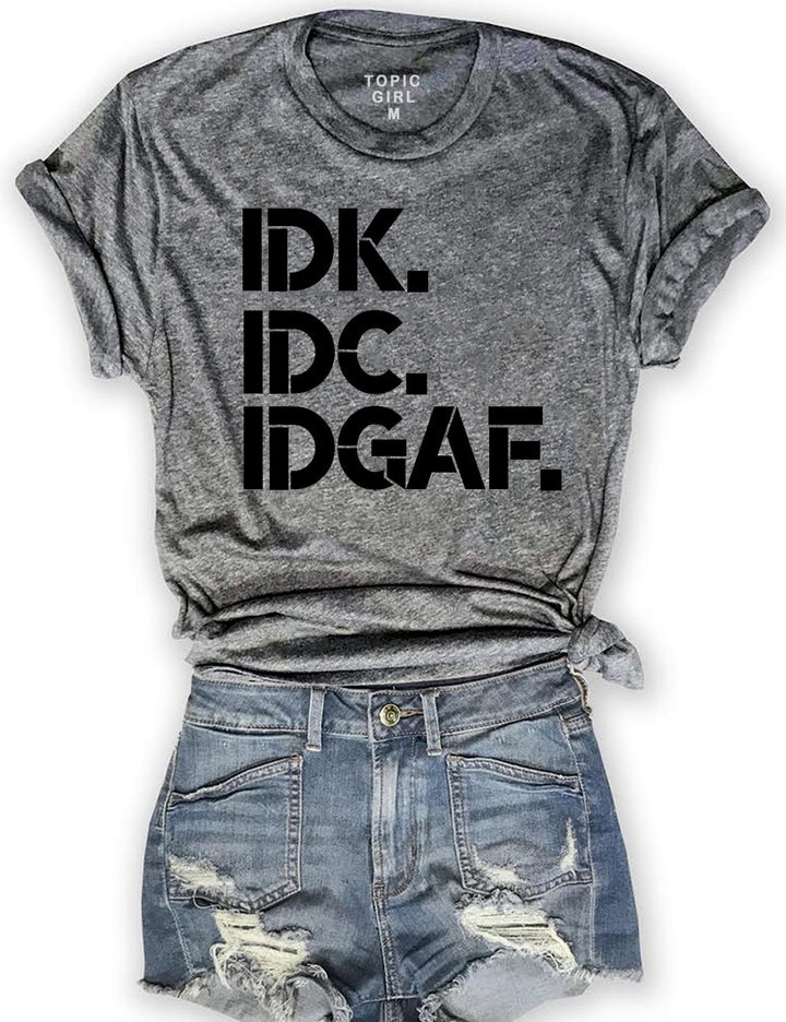 IDK IDC IDGAF Crop Hoodie