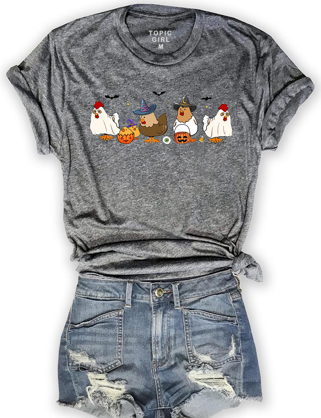 Halloween Chickens Crop Sweatshirt