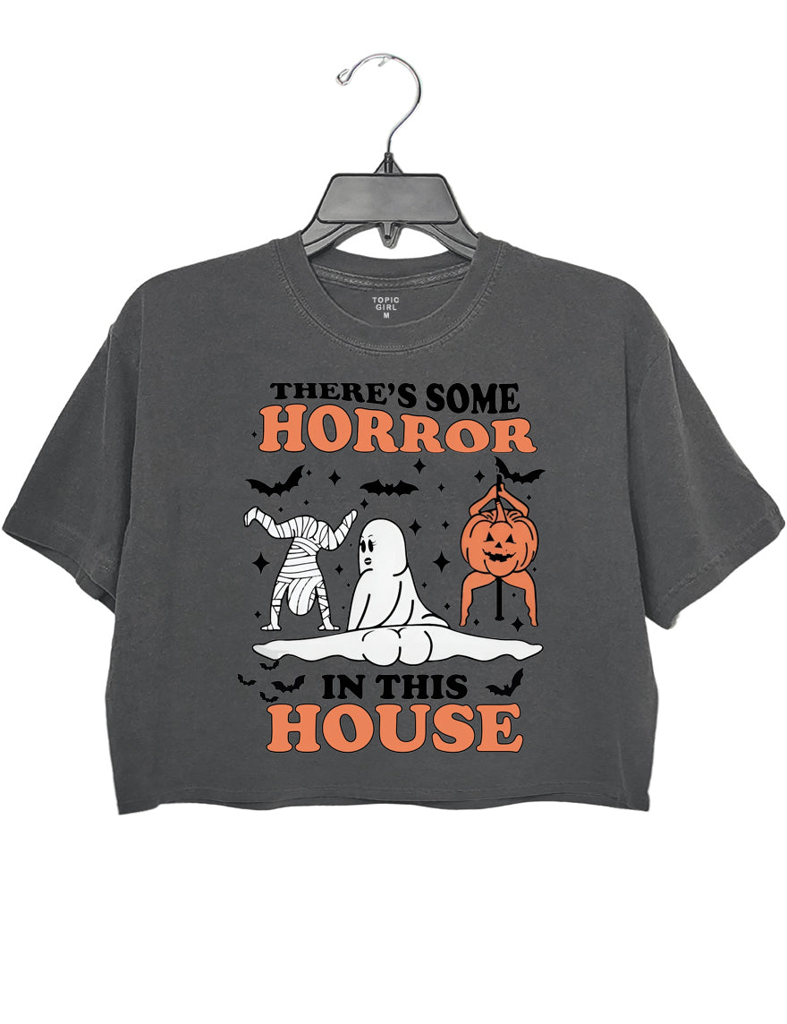 There's Some Horrors In This House Crop Sweatshirt