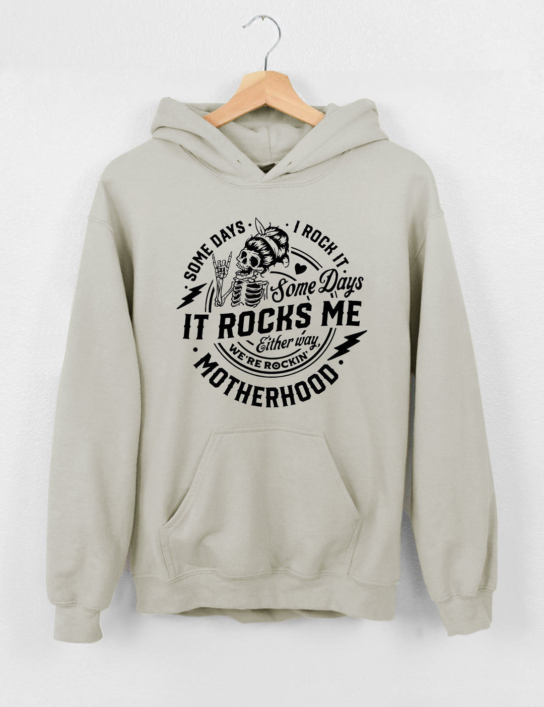 Some Days I Rock It Some Days It Rocks Me Crop Hoodie