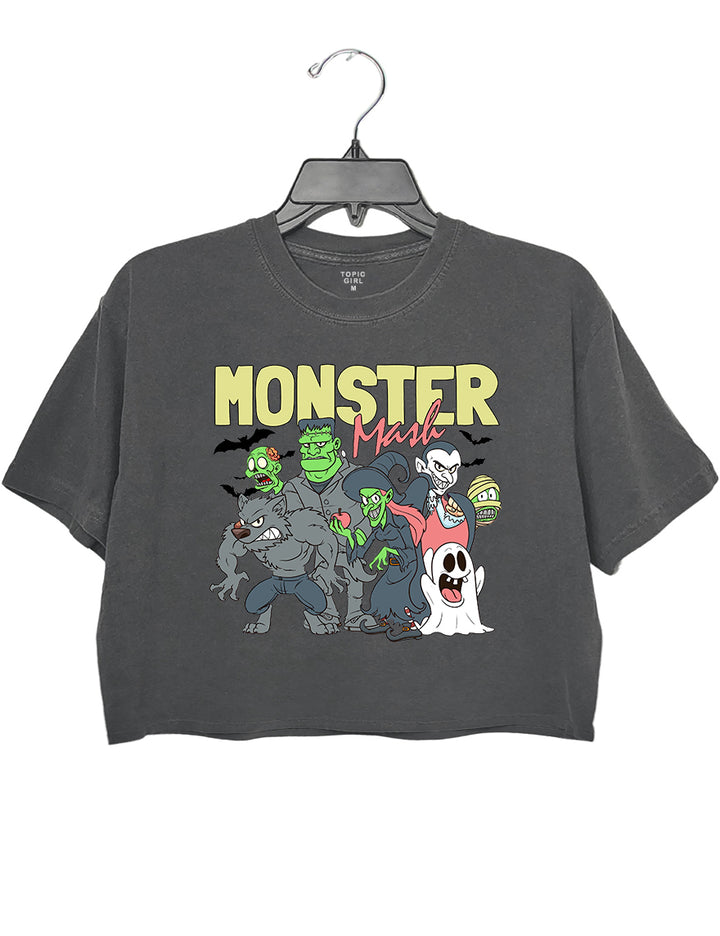 Monster Mash Halloween Crop Hoodie