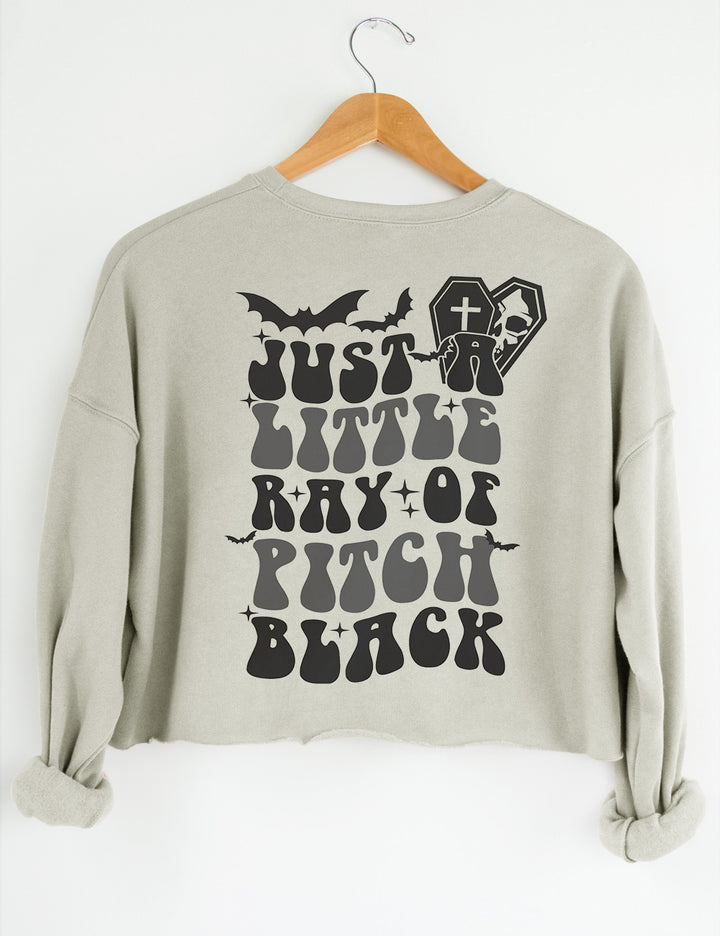 Just A Little Ray Of Pitch Black Crop Sweatshirt