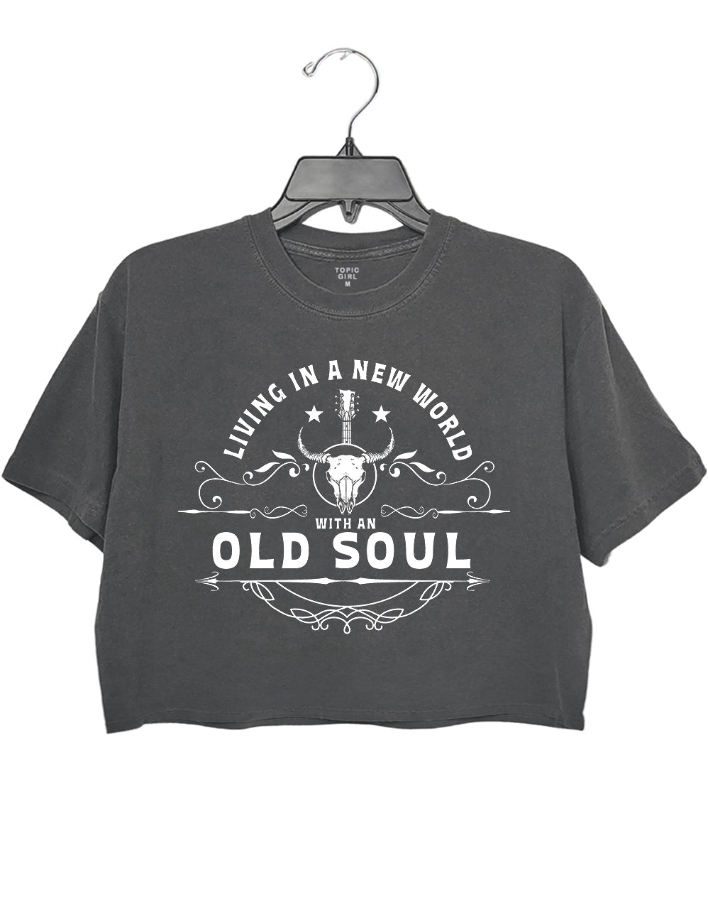 Living In A New World With An Old Soul Crop Sweatshirt