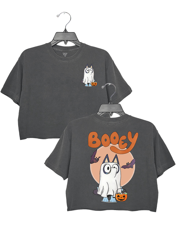 Booey Halloween Spooky Crop Sweatshirt