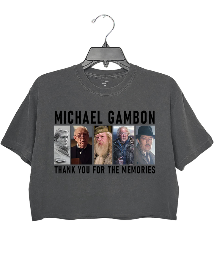 Michael Gambon Thank You For The Memories Crop Top