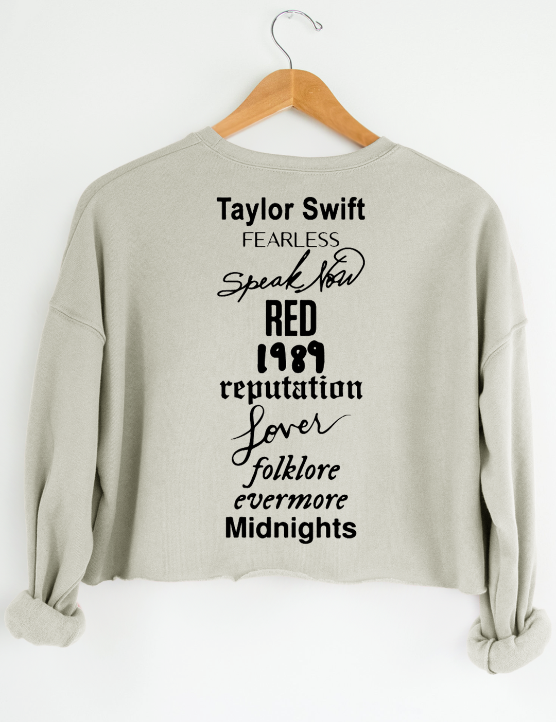 Taylor Swift Albums Crop Sweatshirt