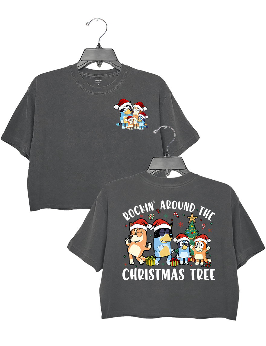 Rockin' Around the Christmas Tree Crop Sweatshirt