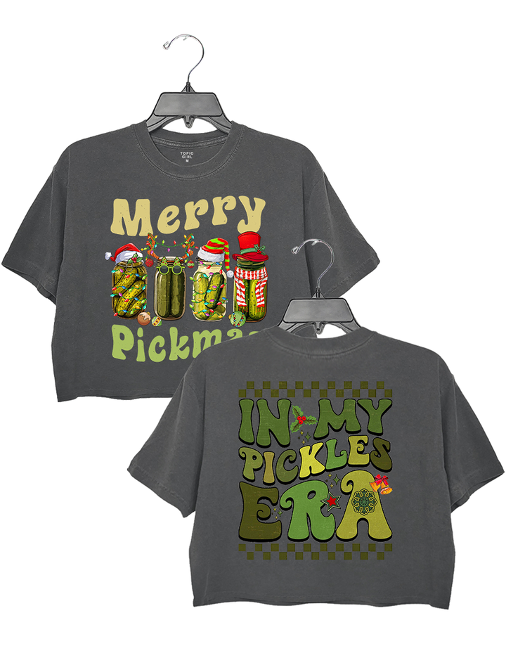 In My Pickles Era Christmas Crop Top