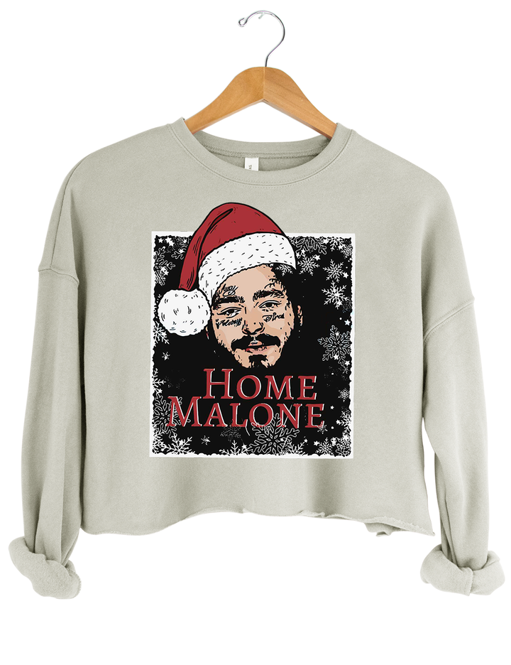 Home Malone Christmas Crop Sweatshirt