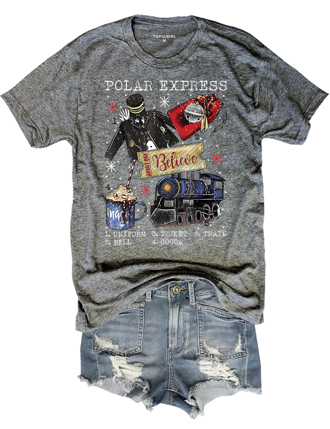 Polar Express Christmas Crop Top