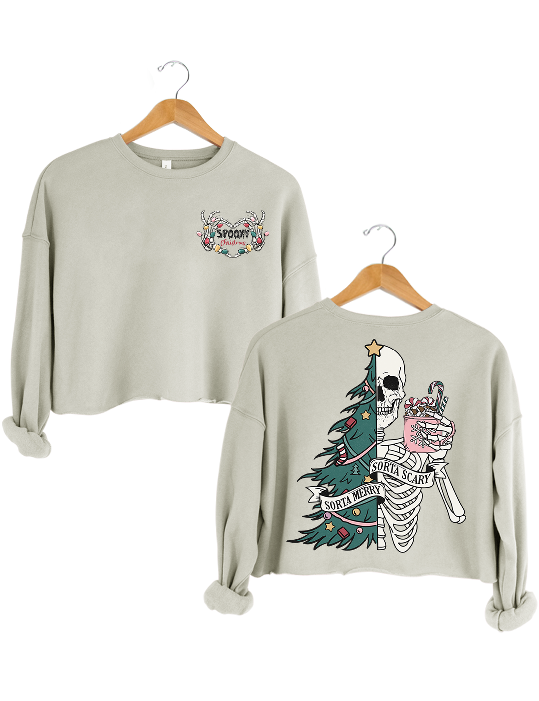 Sorta Merry Sorta Scary Christmas Crop Sweatshirt