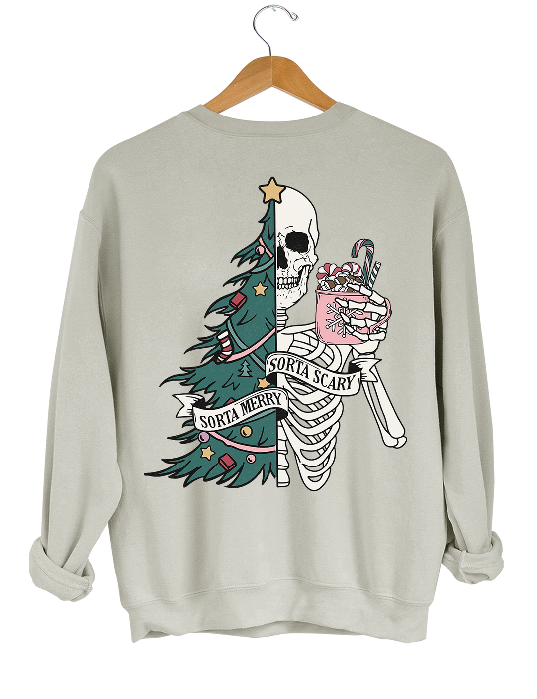 Sorta Merry Sorta Scary Christmas Crop Sweatshirt