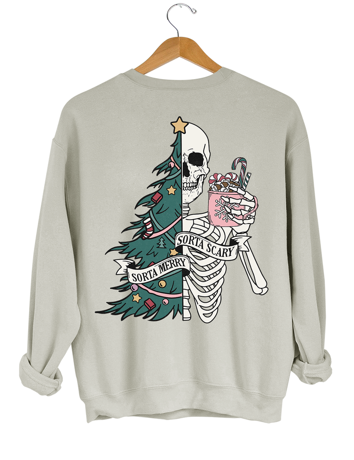 Sorta Merry Sorta Scary Christmas Crop Sweatshirt