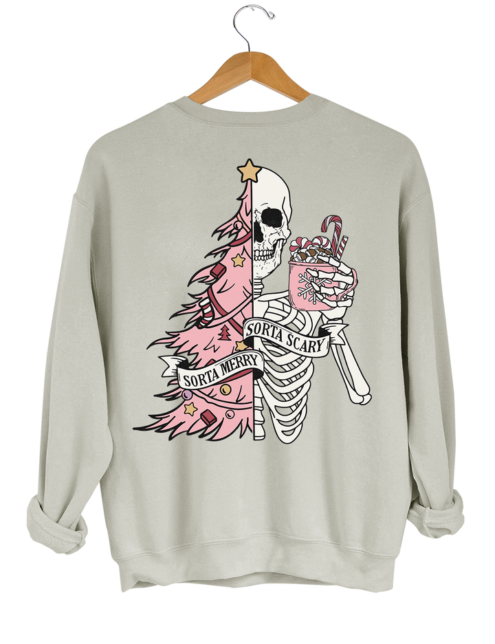 Sorta Merry Sorta Scary Christmas Crop Sweatshirt