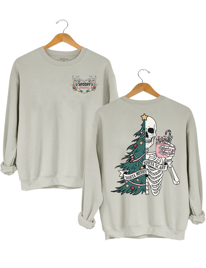 Sorta Merry Sorta Scary Christmas Crop Sweatshirt