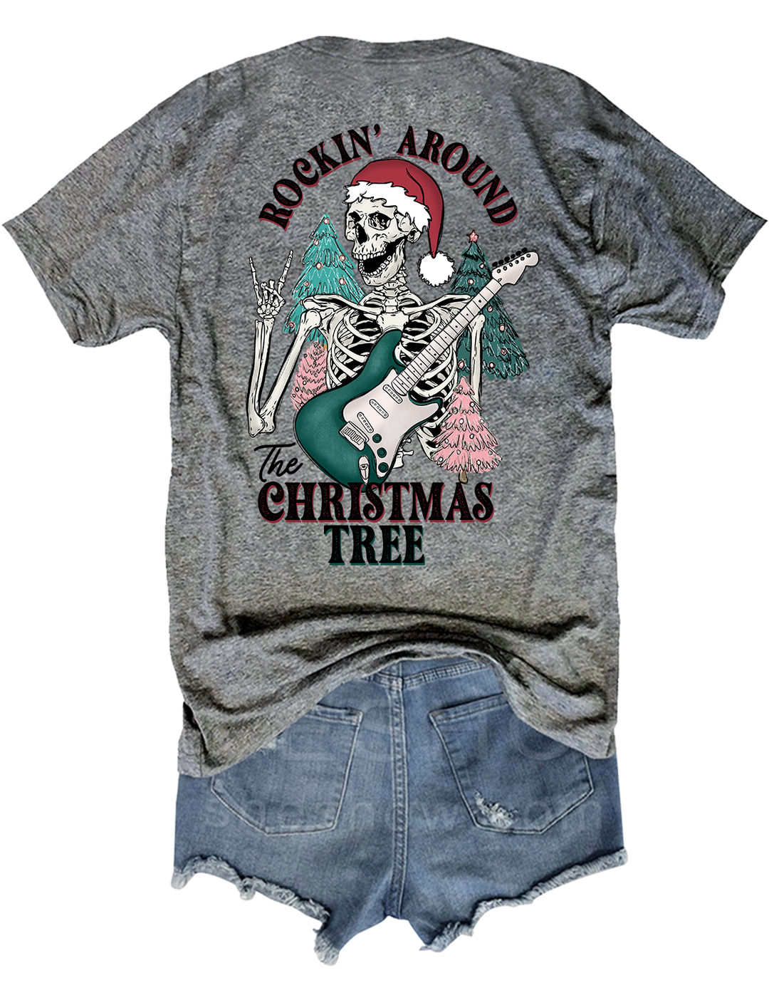 Skeleton Rockin' Around The Christmas Tree Crop Top