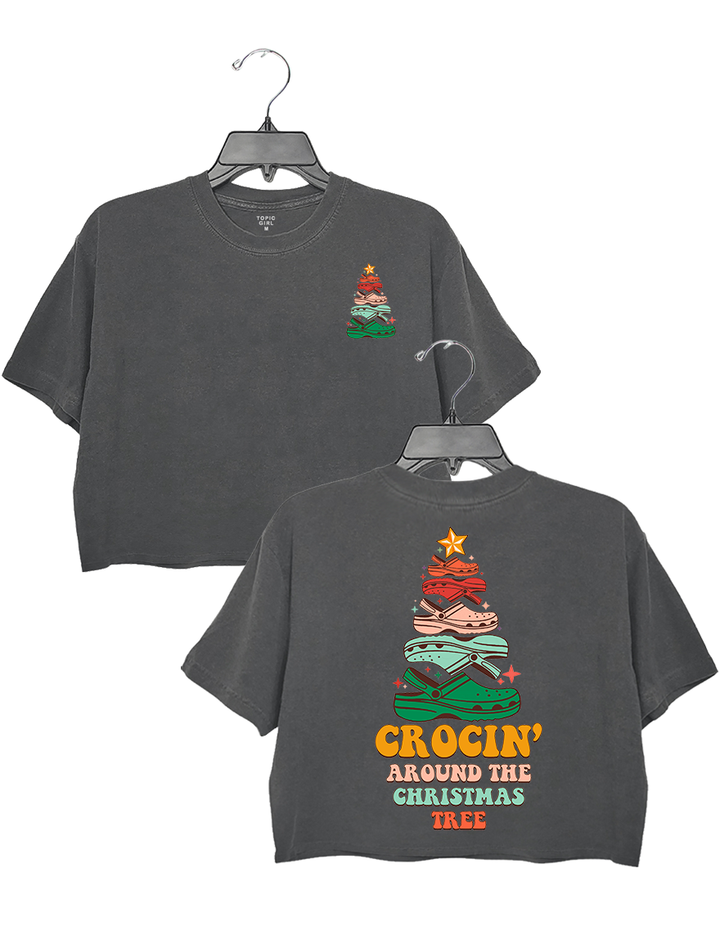 Crocin Around The Christmas Tree Crop Top