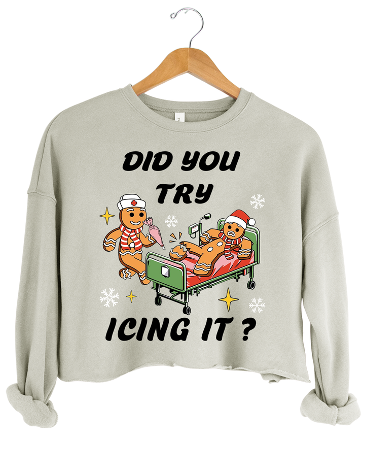 Did You Try Icing It Nurse Christmas Crop Top