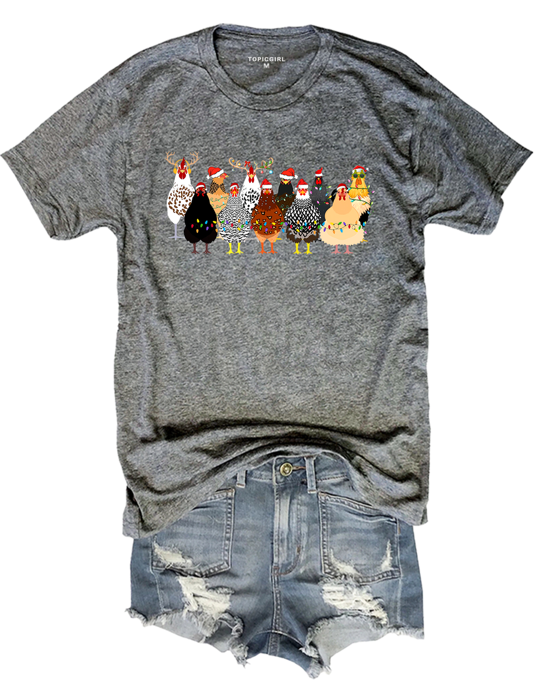 Сute Christmas Chickens Crop Top