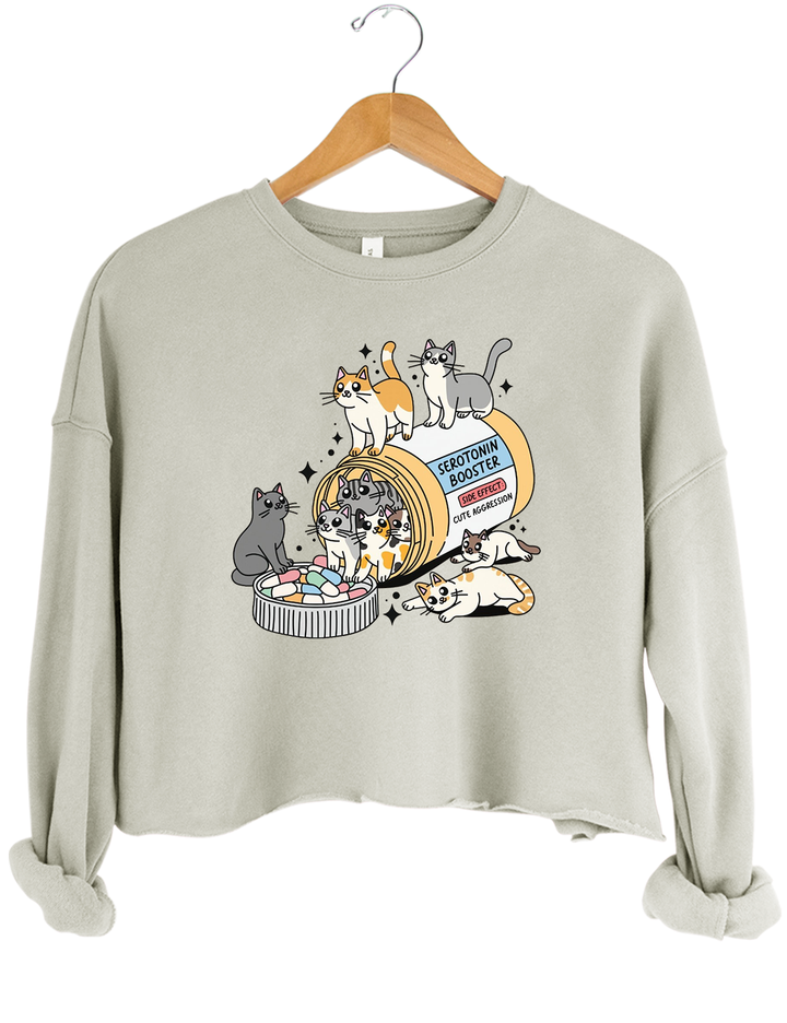 Antidepressant Cat Crop Sweatshirt