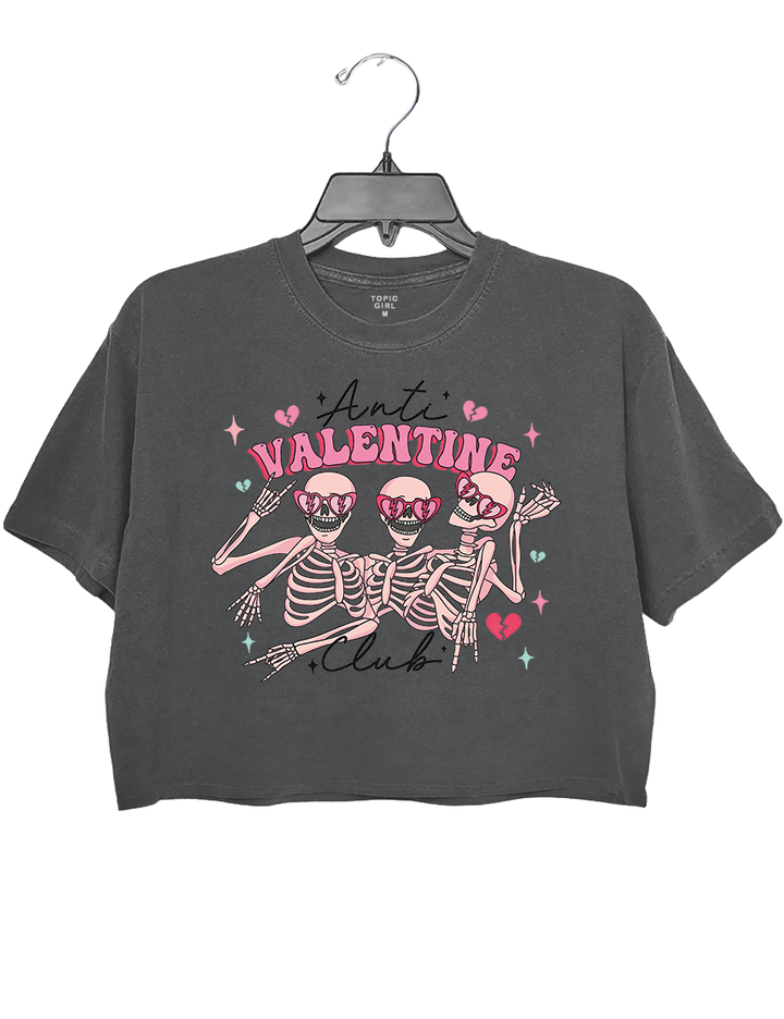 Anti Valentine Club Crop Sweatshirt