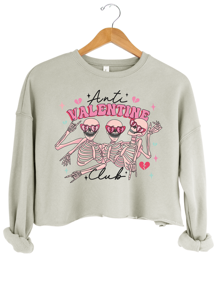 Anti Valentine Club Crop Sweatshirt