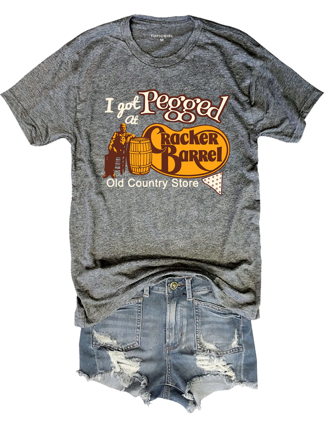 I Got Pegged At Cracker Barrel Old Country Store Crop Sweatshirt