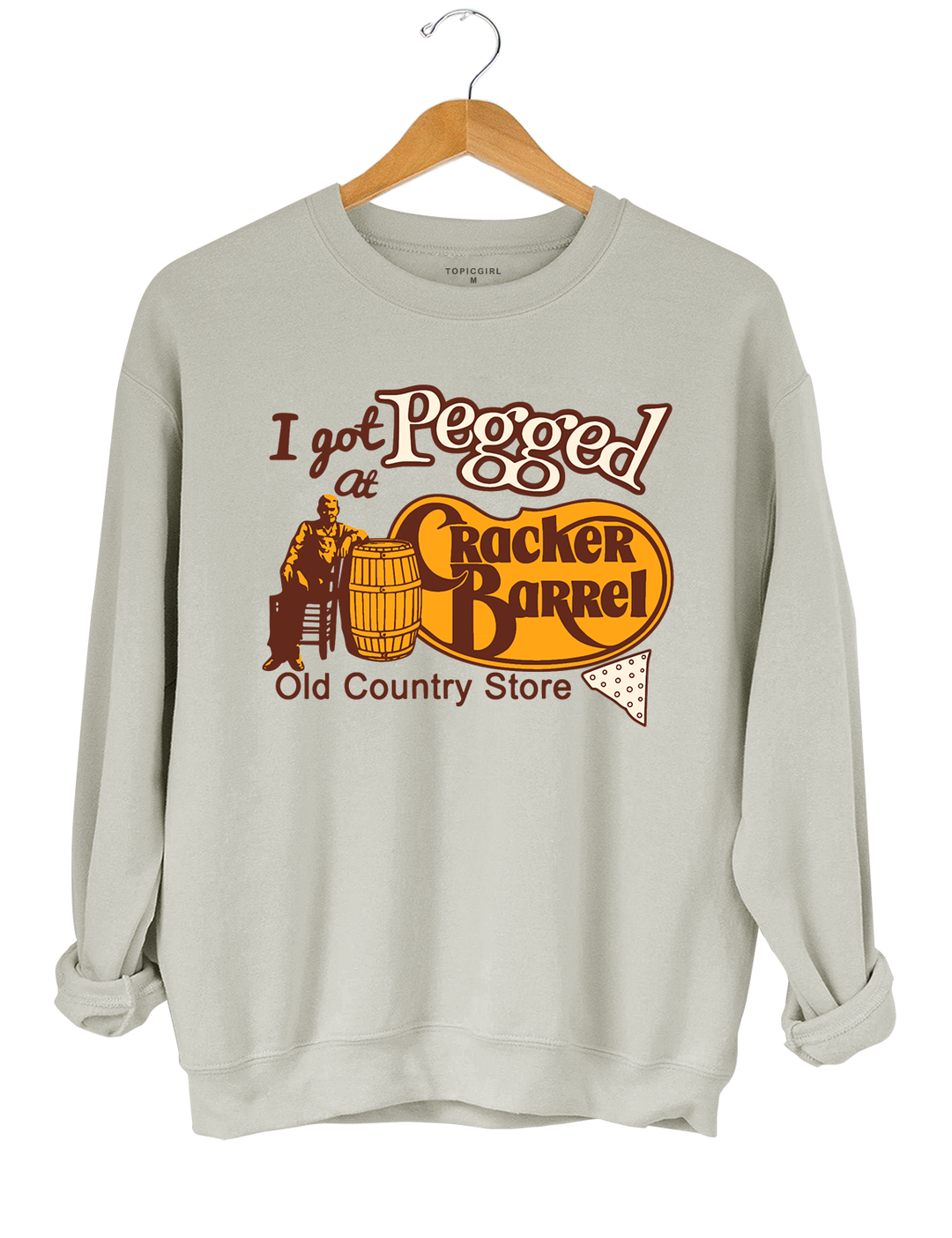 I Got Pegged At Cracker Barrel Old Country Store Crop Sweatshirt