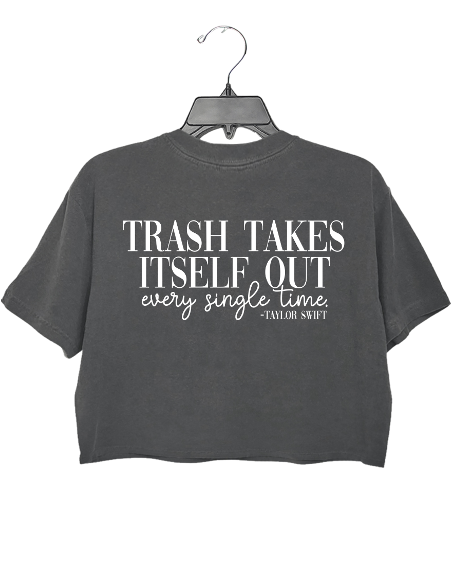 Trash Takes Itself Out Every Single Time Taylor Swift Crop Sweatshirt