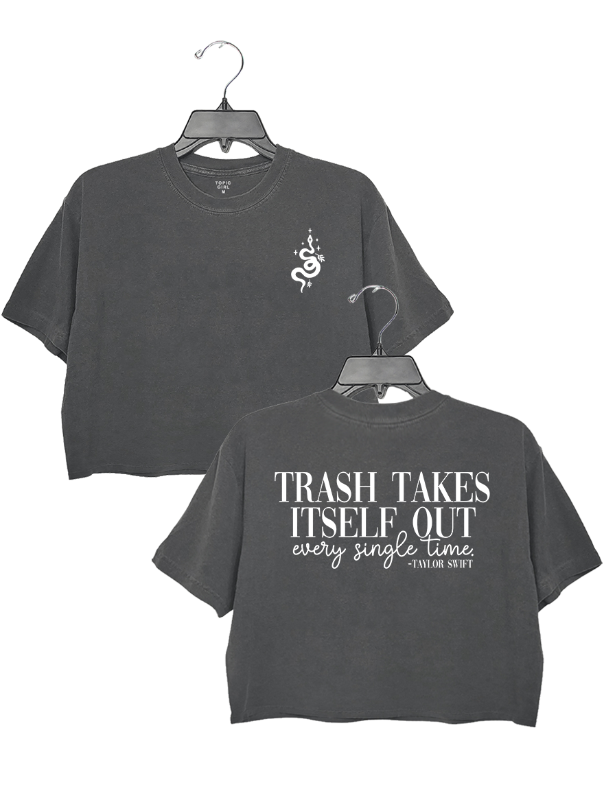 Trash Takes Itself Out Every Single Time Taylor Swift Crop Sweatshirt