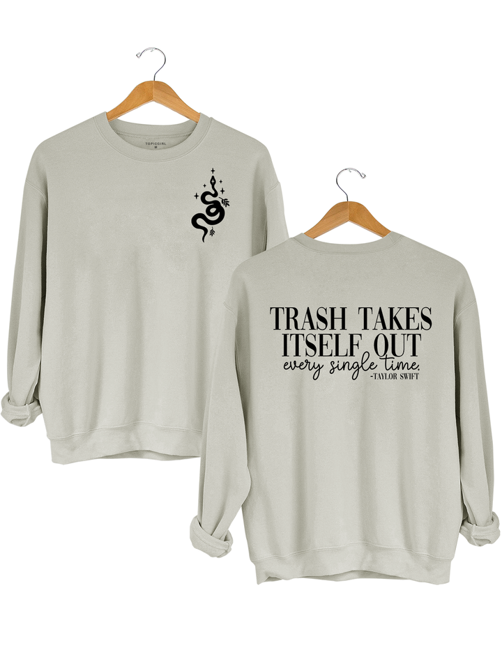 Trash Takes Itself Out Every Single Time Taylor Swift Crop Sweatshirt