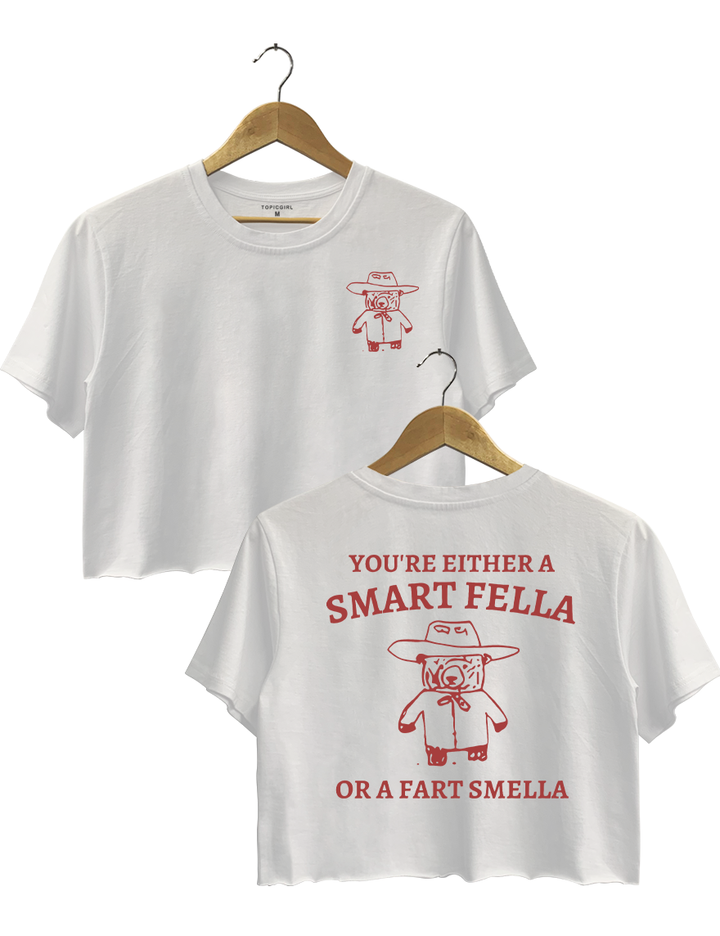 Are You A Smart Fella Or Fart Smella? Crop Top