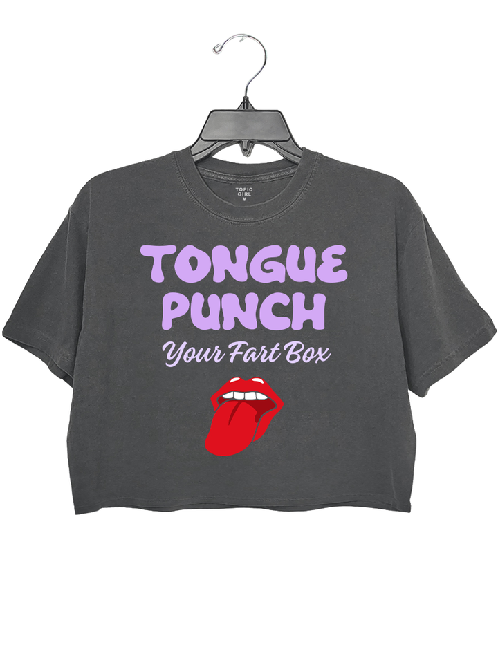 Tongue Punch Your Fart Box Crop Top