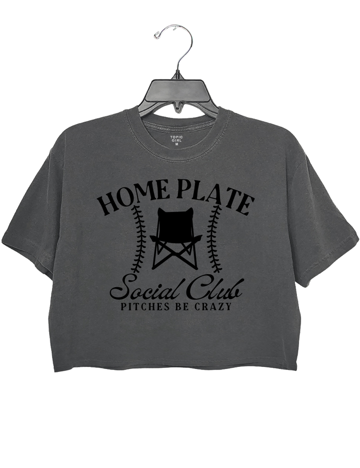 Home Plate Social Club Pitches Be Crazy Crop Top