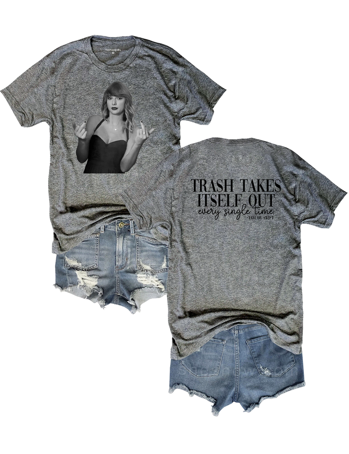 Trash Takes Itself Out Crop Top