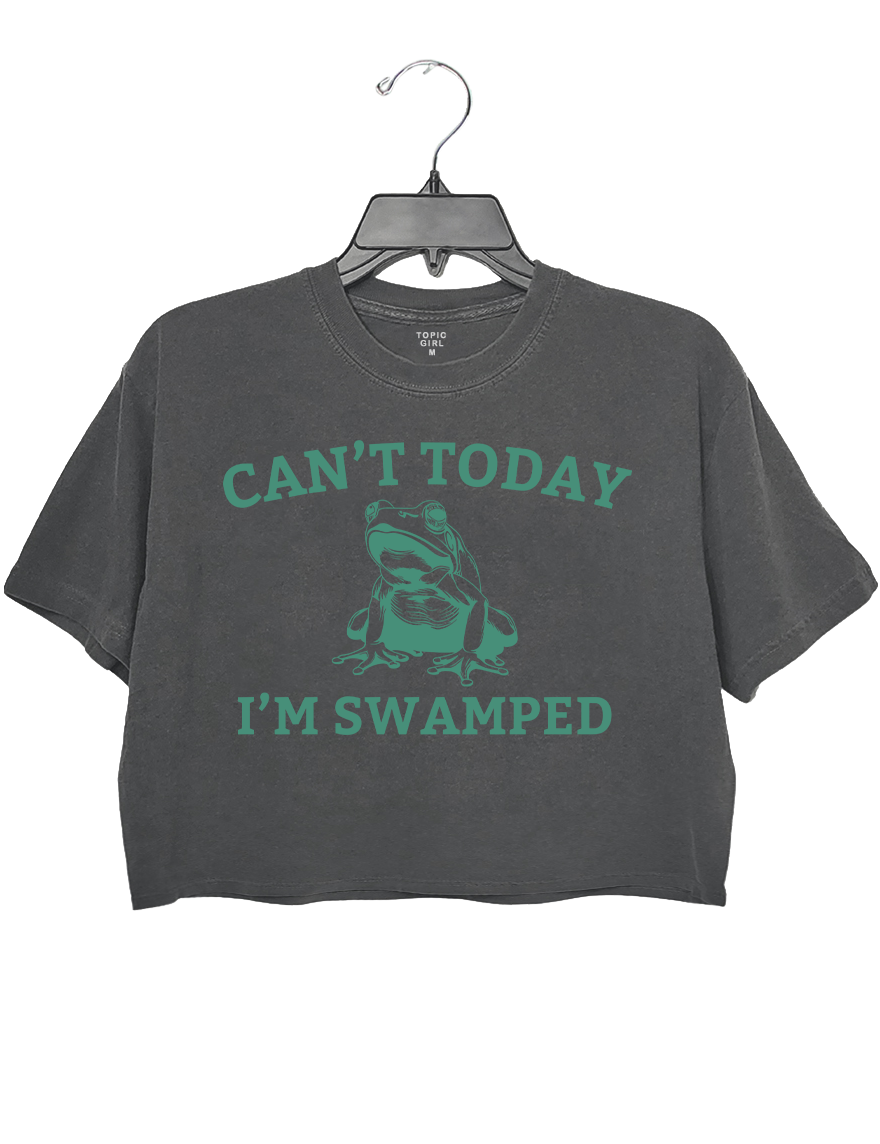 Cant Today I'm Swamped Frog Crop Top