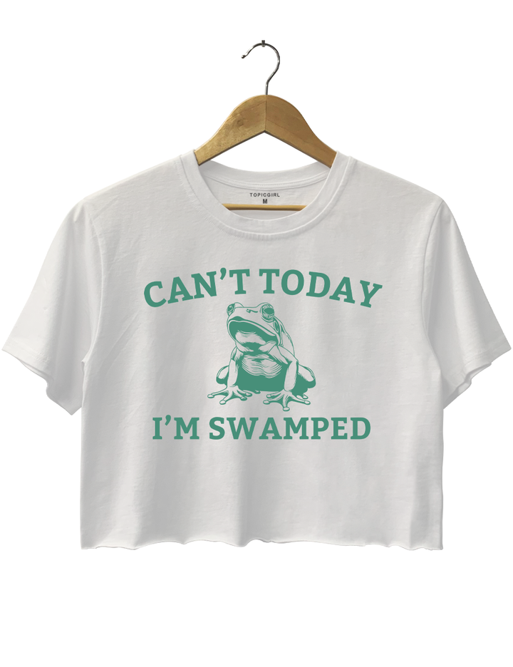 Cant Today I'm Swamped Frog Crop Top