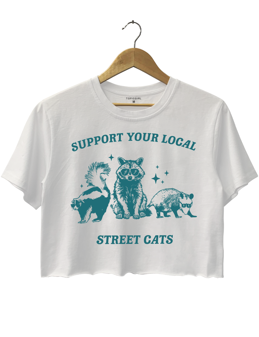 Support Your Local Street Cats Crop Top