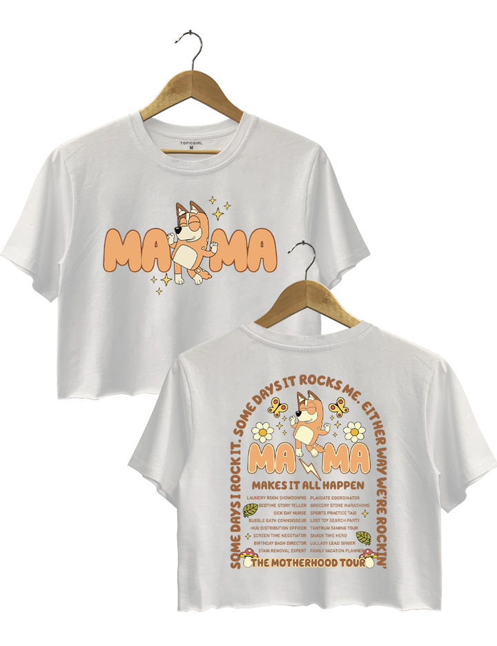 Bluey Mama The Motherhood Tour Crop Top