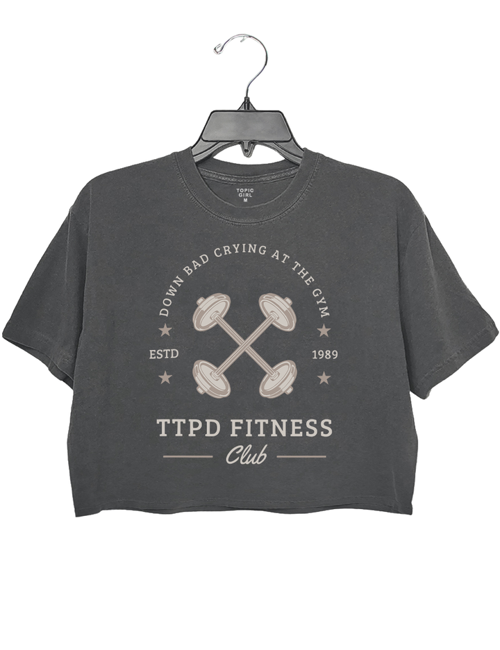 TTPD Fitness Club Down Bad Crying At The Gym Crop Top