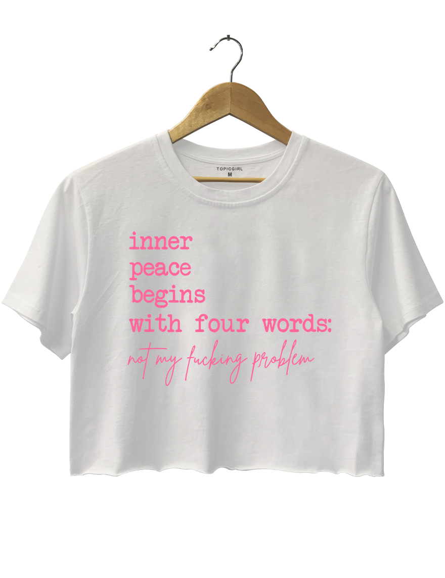 Inner Peace Begins With Four Words Crop Sweatshirt